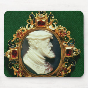Cameo bearing the portrait of Charles I of Spain Mouse Pad