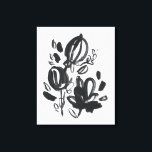 Cameo Bloom - Black and White Canvas Print<br><div class="desc">Cameo Bloom VI by June Erica Vess. Whimsical but minimalistic flowers painted in black against a contrasting white background.</div>