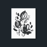 Cameo Bloom - Black and White Canvas Print<br><div class="desc">Cameo Bloom VI by June Erica Vess. Whimsical but minimalistic flowers painted in black against a contrasting white background.</div>