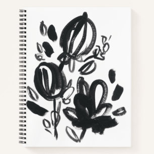 Cameo Bloom - Black and White Notebook
