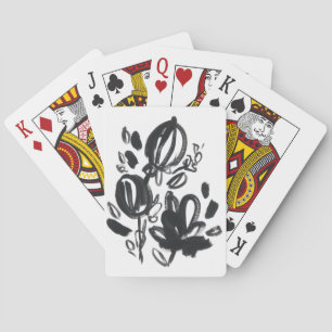 Cameo Bloom - Black and White Playing Cards