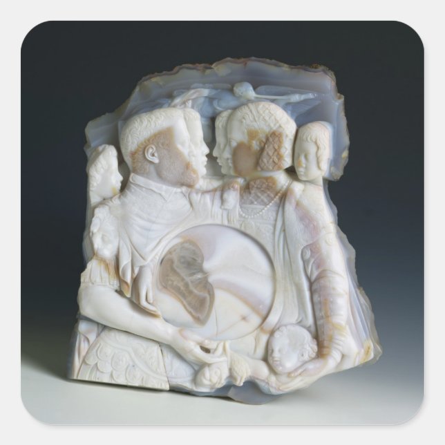 Cameo depicting Cosimo de Medici (1519-74) and his Square Sticker (Front)