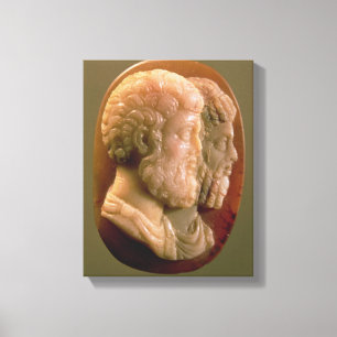 Cameo depicting Marcus Aurelius (121-180) and Luci Canvas Print