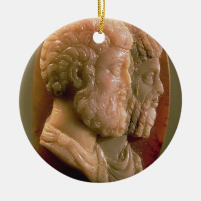 Cameo depicting Marcus Aurelius (121-180) and Luci Ceramic Tree Decoration (Front)