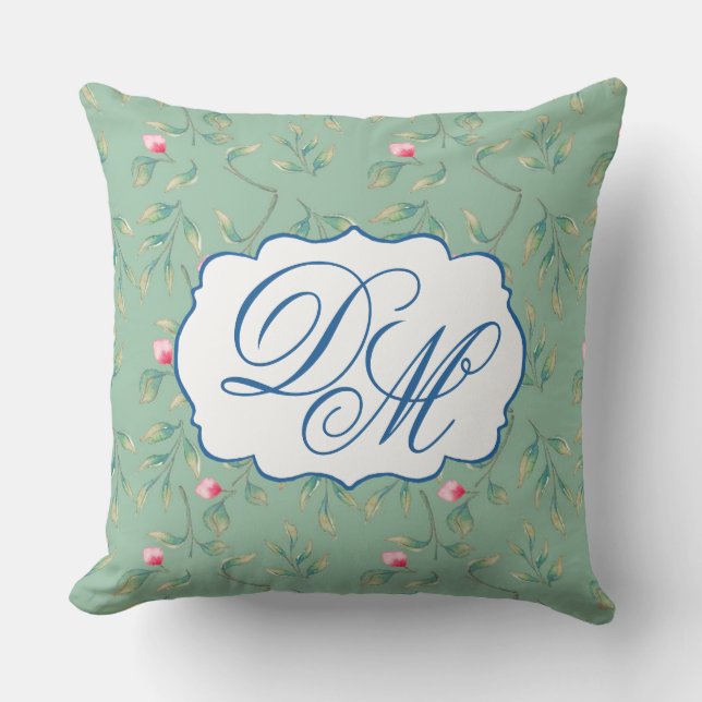 Cameo Green Wedding Keepsake Throw Pillow (Front)