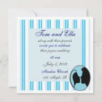 Cameo Kiss Silhouette Wedding Invitations