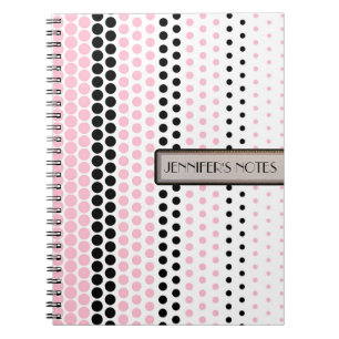 Cameo Pink and Black Polka Dot Spiral Notebook