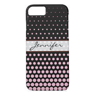 Cameo Pink Polka Dot Elegant Modern Black Case-Mate iPhone Case