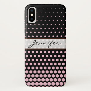 Cameo Pink Polka Dot Elegant Modern Black Case-Mate iPhone Case