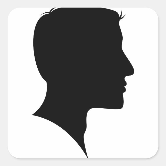 Cameo Silhouette Man Square Sticker (Front)