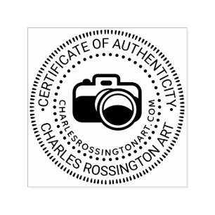 Camera #3 “Certificate of Authenticity” Name URL Self-inking Stamp