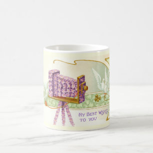 Camera and doves coffee mug