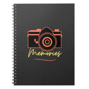 Camera art  & Minimalist typography 'memories'  Notebook