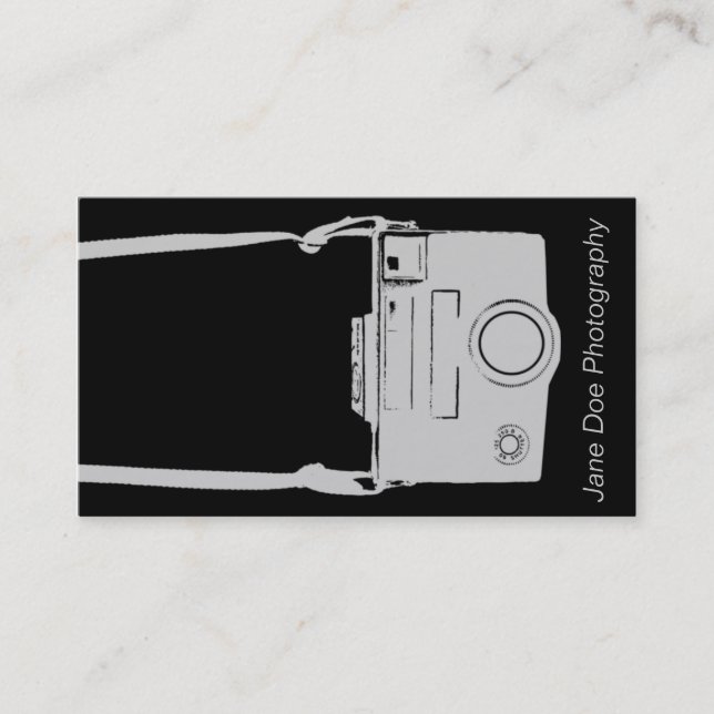 Camera Business Vintage Grey & Black Film Card (Front)