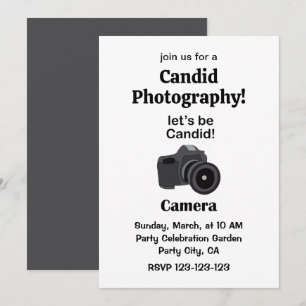Camera Candid Photographer Photography Invitation