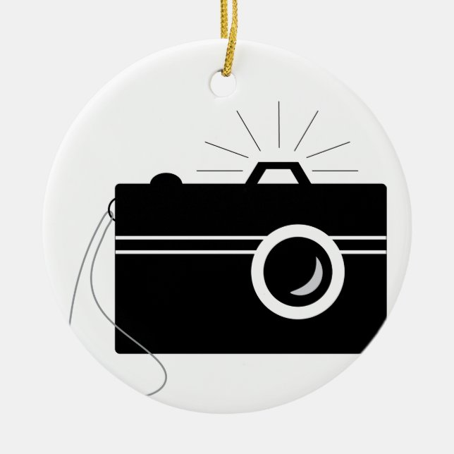 Camera Ceramic Tree Decoration (Front)