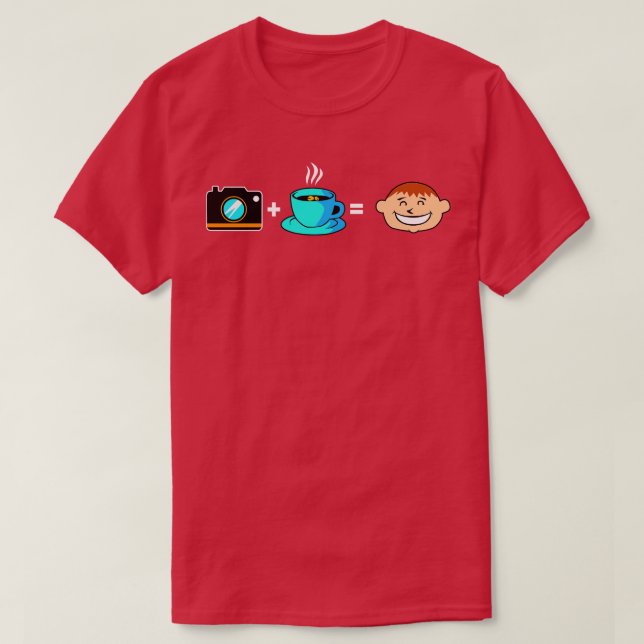 Camera Coffee Happy T-Shirt (Design Front)
