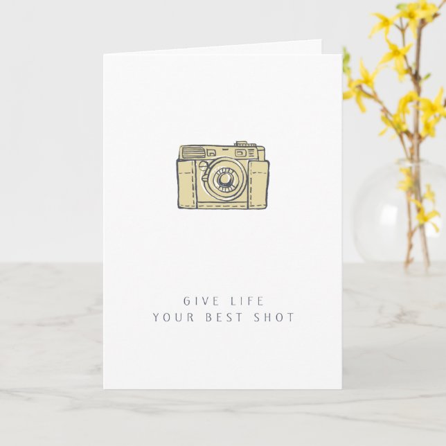 Camera - Congratulations | Encouragement Card (Yellow Flower)