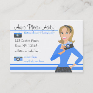 Camera Girl-Blue Business Card