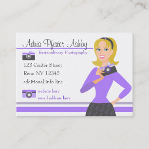 Camera Girl-Purple Business Card