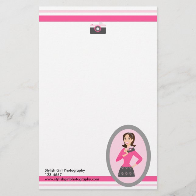 Camera Girl Stationery (Front)