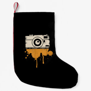 Camera I Photography I Retro Journalist Small Christmas Stocking