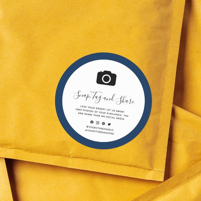 Camera Icon Editable Border Colour Snap and Share Classic Round Sticker (Creator Uploaded)