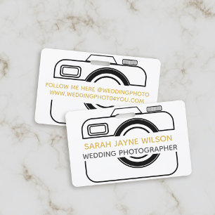 Camera Icon Wedding Photographer Business Badge ID Badge