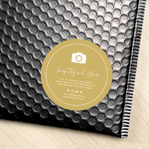 Camera Icon White Border Snap Share Custom Colour Classic Round Sticker