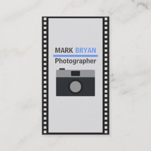 Camera Icon with Film Strip for Photographer Business Card