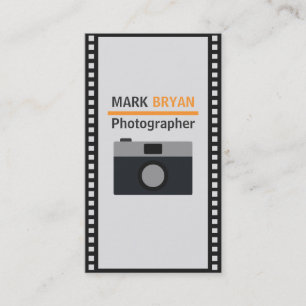 Camera Icon with Film Strip for Photographer Business Card
