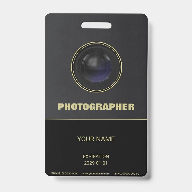 Camera Lens Badge ID Badge (Front)