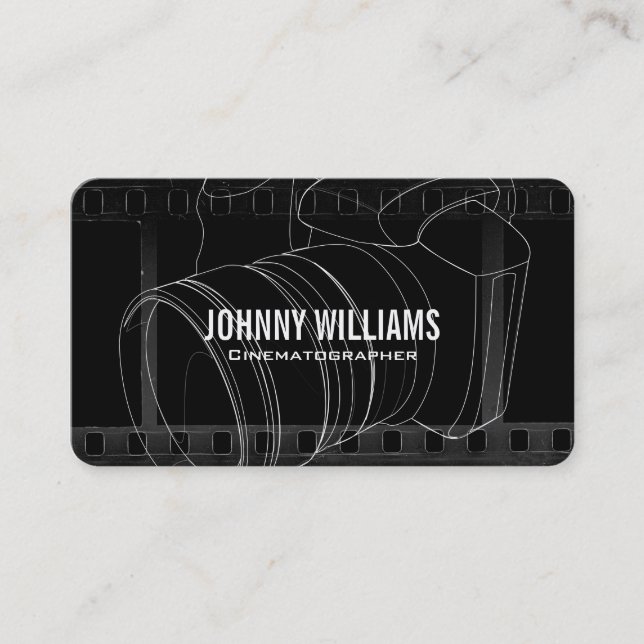 Camera Lens | Film Background Business Card (Front)