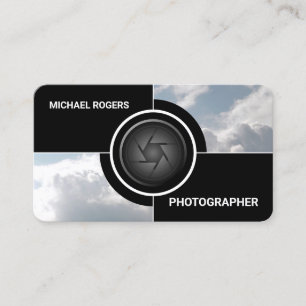 Camera lens image split business card
