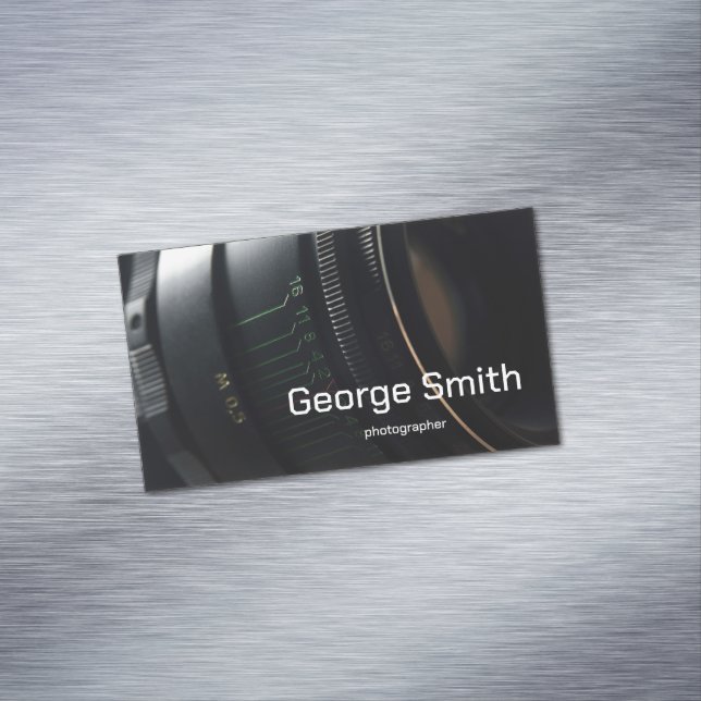 Camera lens magnetic business card (In Situ)