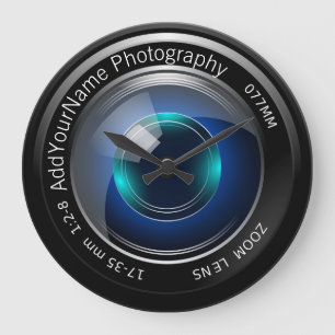 Camera Lens Personalised Large Clock