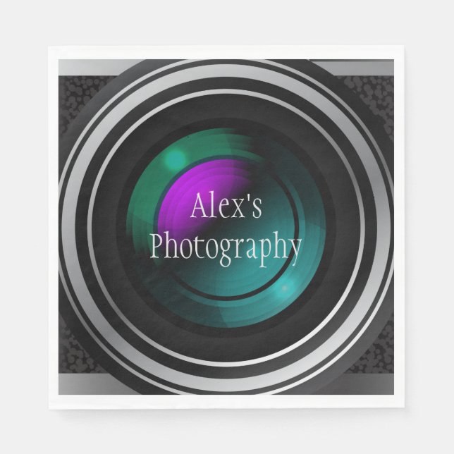 Camera Lens Photography Design Paper Napkin (Front)