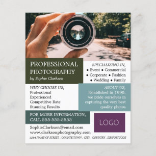 Camera Lens, Photography, Photographer Hire Flyer