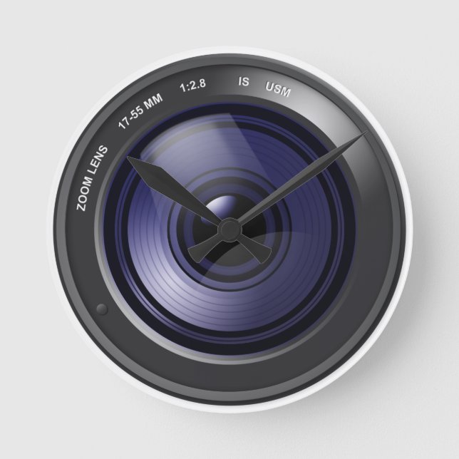 Camera Lens Round Clock (Front)