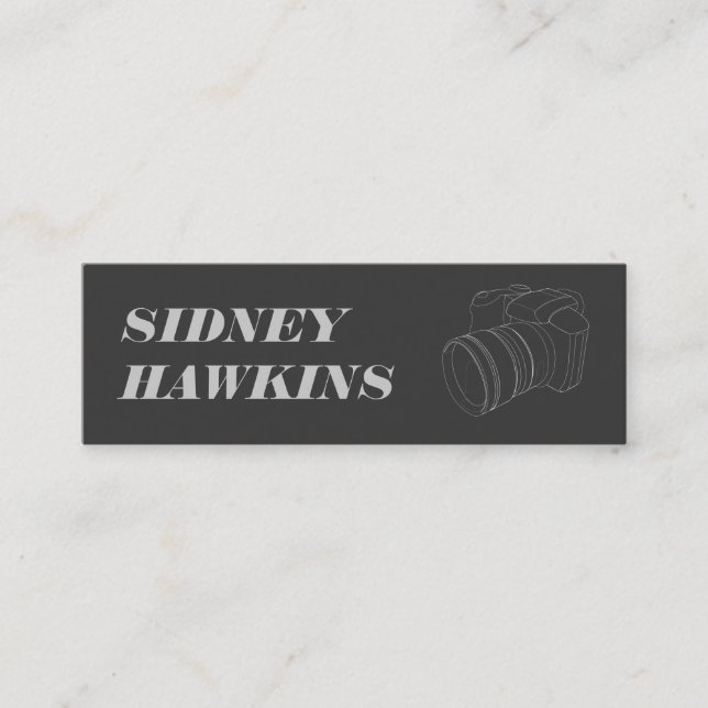 Camera (line art) | Photography Mini Business Card (Front)