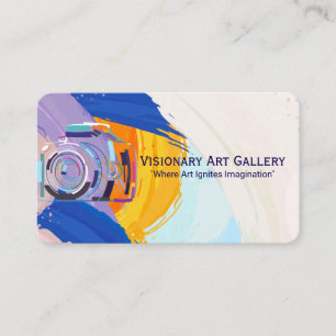 Camera Logo   Creative Arts   Paint Brushed Business Card