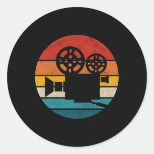 Camera Movie Director Chair Film Making Filmmaker Classic Round Sticker