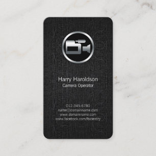 Camera Operator Camera Black Grunge Business Card