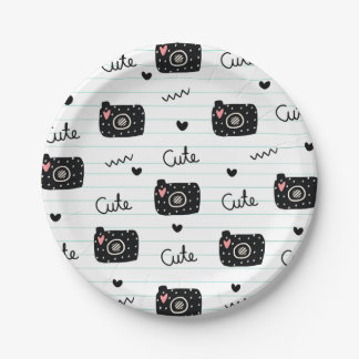 Camera pattern paper plate