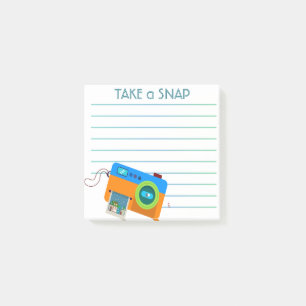Camera photo take a snap design post-it notes