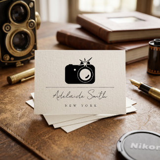Camera Photography black and white Business Card
