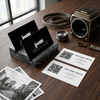 Camera Photography black and white Business Card