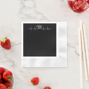 Camera Photography Heartbeat Photographers Napkin