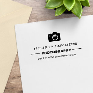 Camera Photography - Photographer Contact Info Rubber Stamp