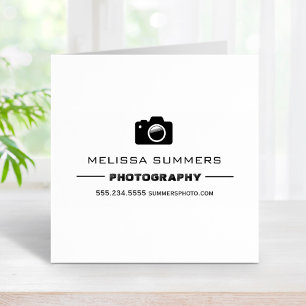 Camera Photography - Photographer Contact Info Rubber Stamp